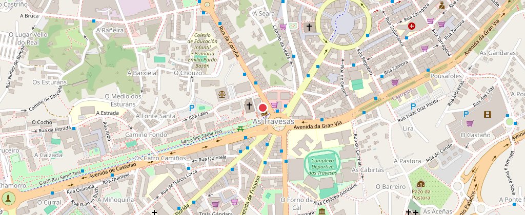 Mapa de la zona de Plaza America en Vigo